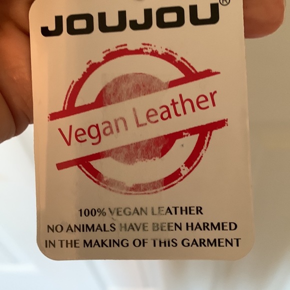 NEW * JOUJOU Burgundy Vegan Leather Jacket Size Medium - Picture 9 of 9